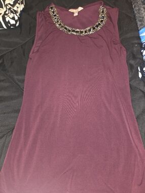 Banana Republic Plum Sleeveless Tank with Beaded Collar
